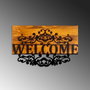 Wallity Welcome Escultura de pared de madera y metal en Nogal y Negro